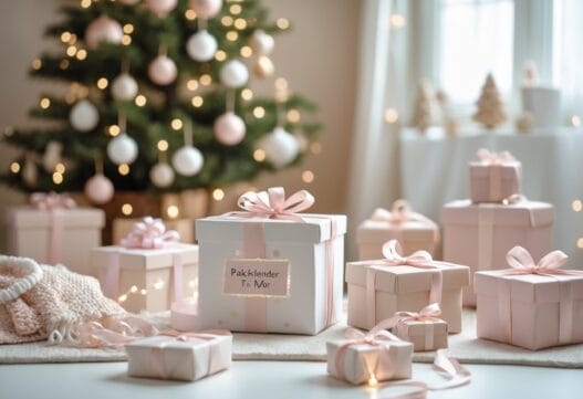 Professionelt billede til pakkekalenderen til mor, uden tekst og med fokus på gaveideer.